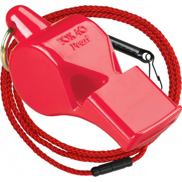 Fox 40 Pearl Safety Whistle with Lanyard Red